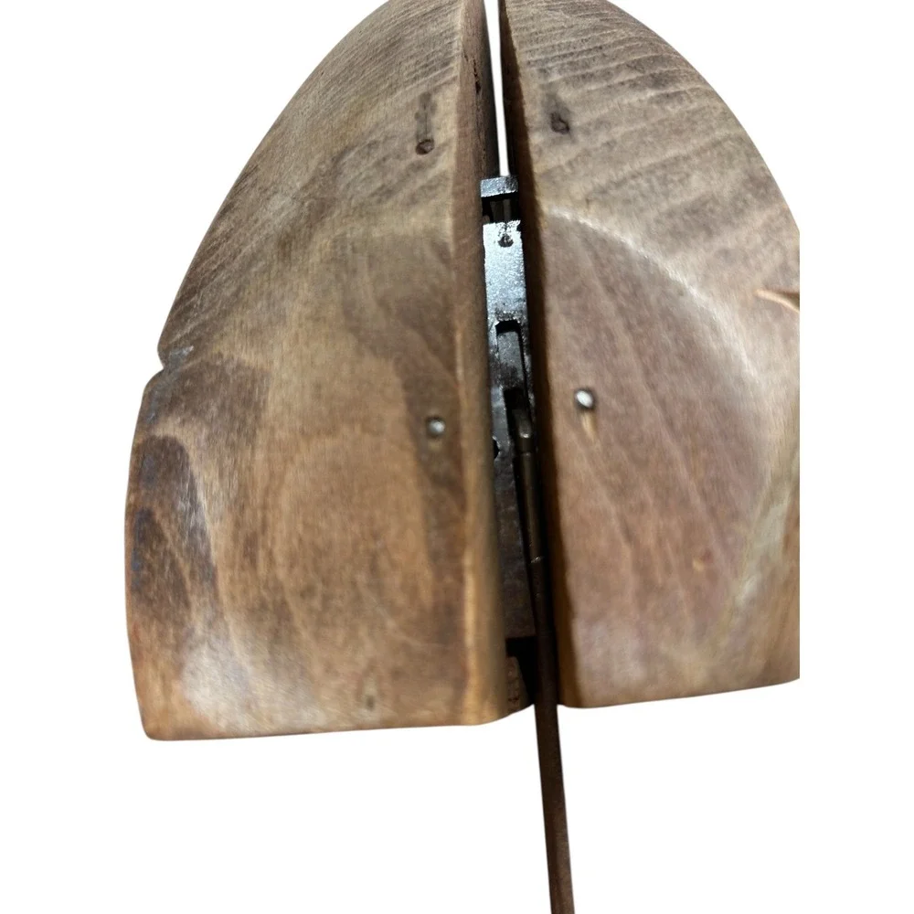 Vintage Wooden‎ Shoe Trees Stretchers Adjustable Metal Hardware Pair